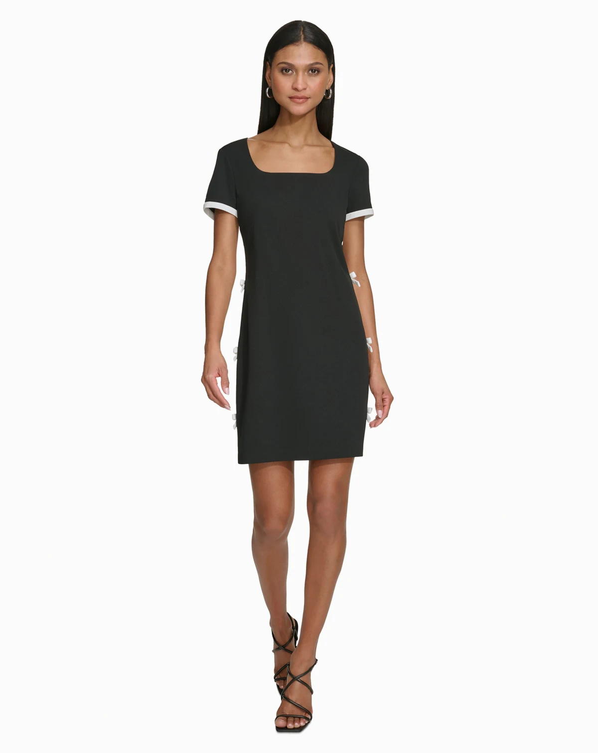 Women's Bow Trim Scuba Crepe Sheath Dress