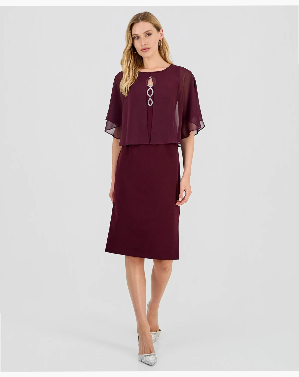 Women's Cape Overlay Dress