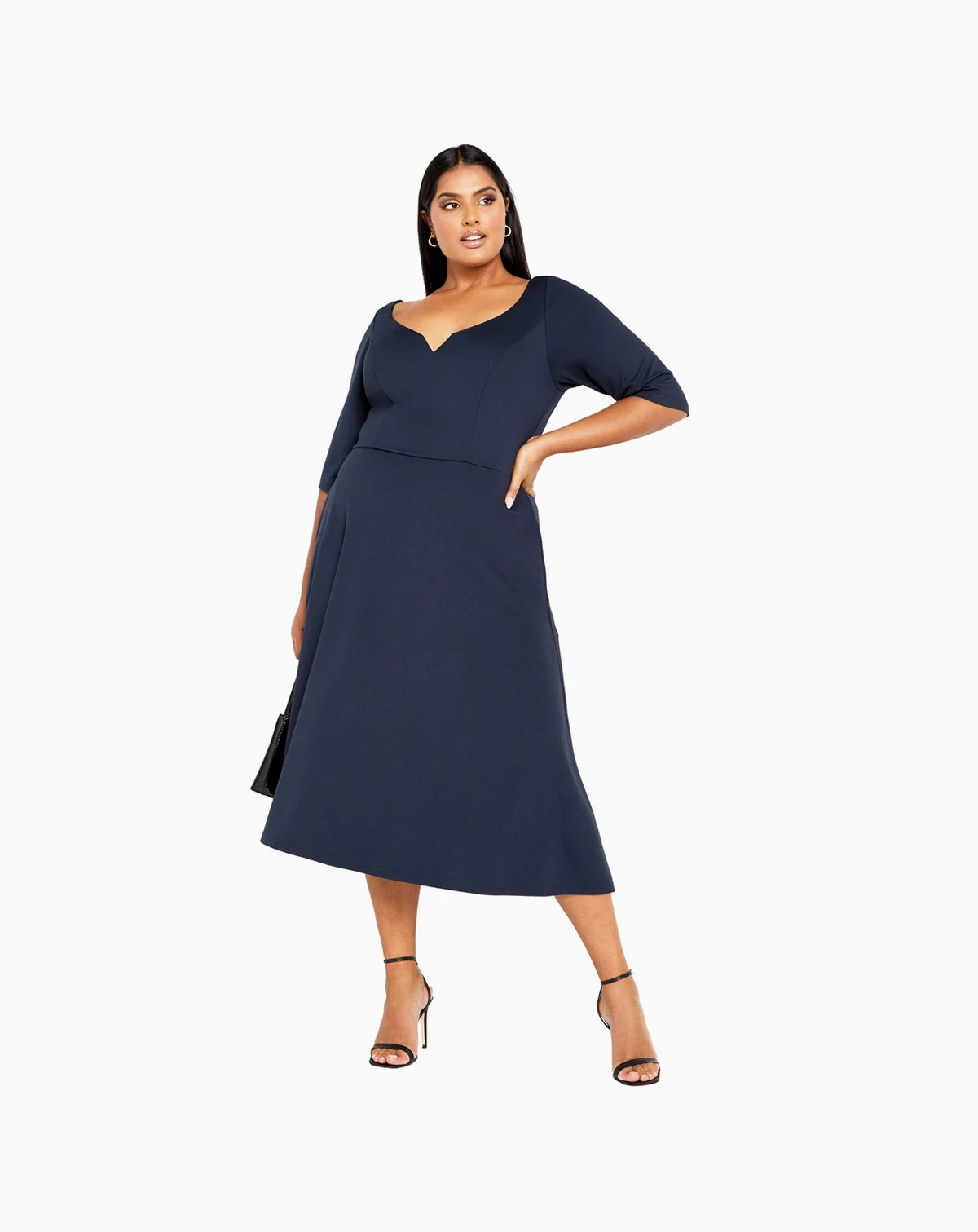 Plus Size Cute Girl Elbow Sleeve Dress