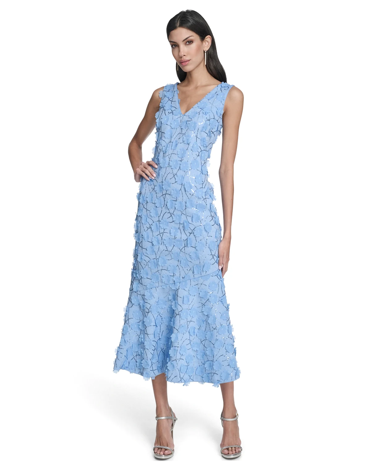 Women's V-Neck Midi Dress