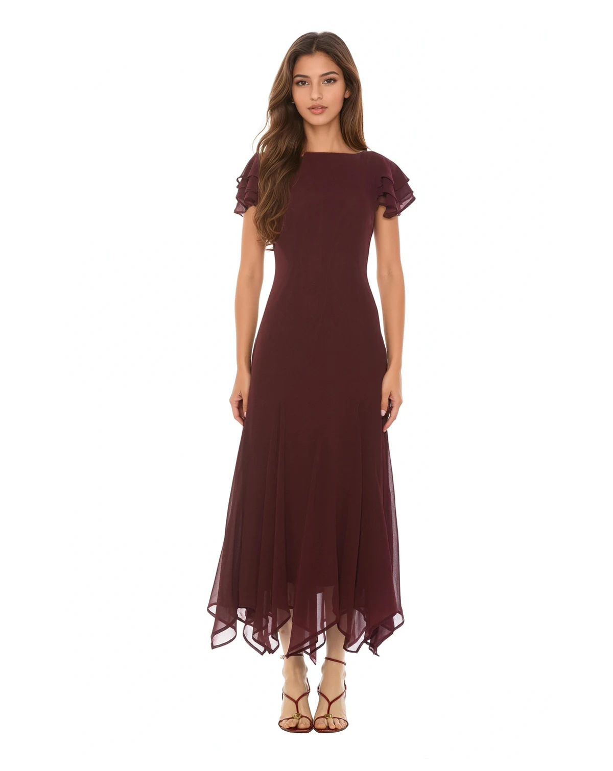 Women's Kaelith Ruffle Sleeve Midi Dress