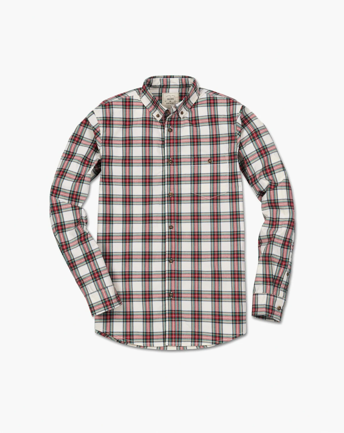 Mens' Organic Cotton Long Sleeve Stretch Poplin Button Down Shirt