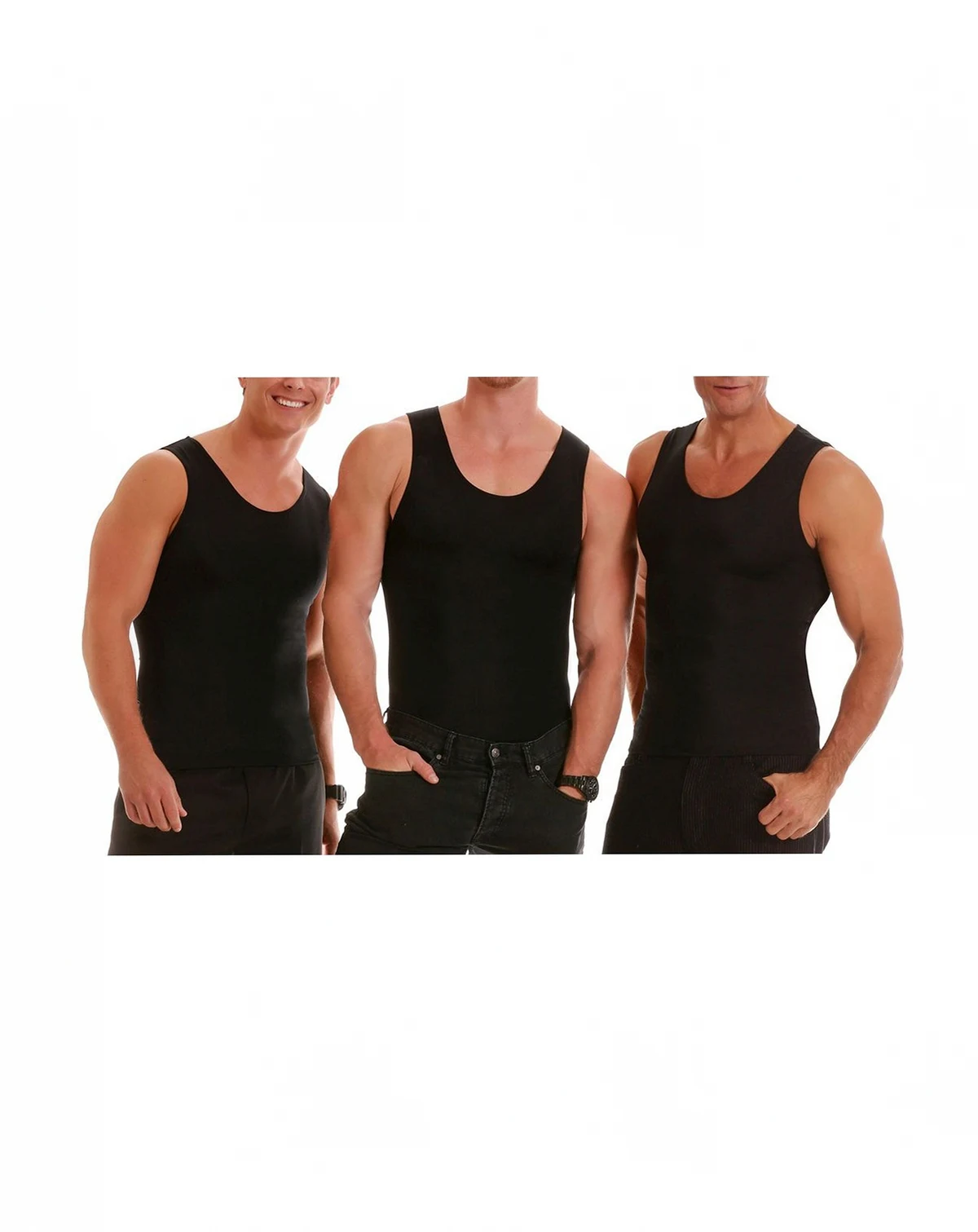 Insta Slim Men's 3 Pack Compression Muscle Tank T-Shirts