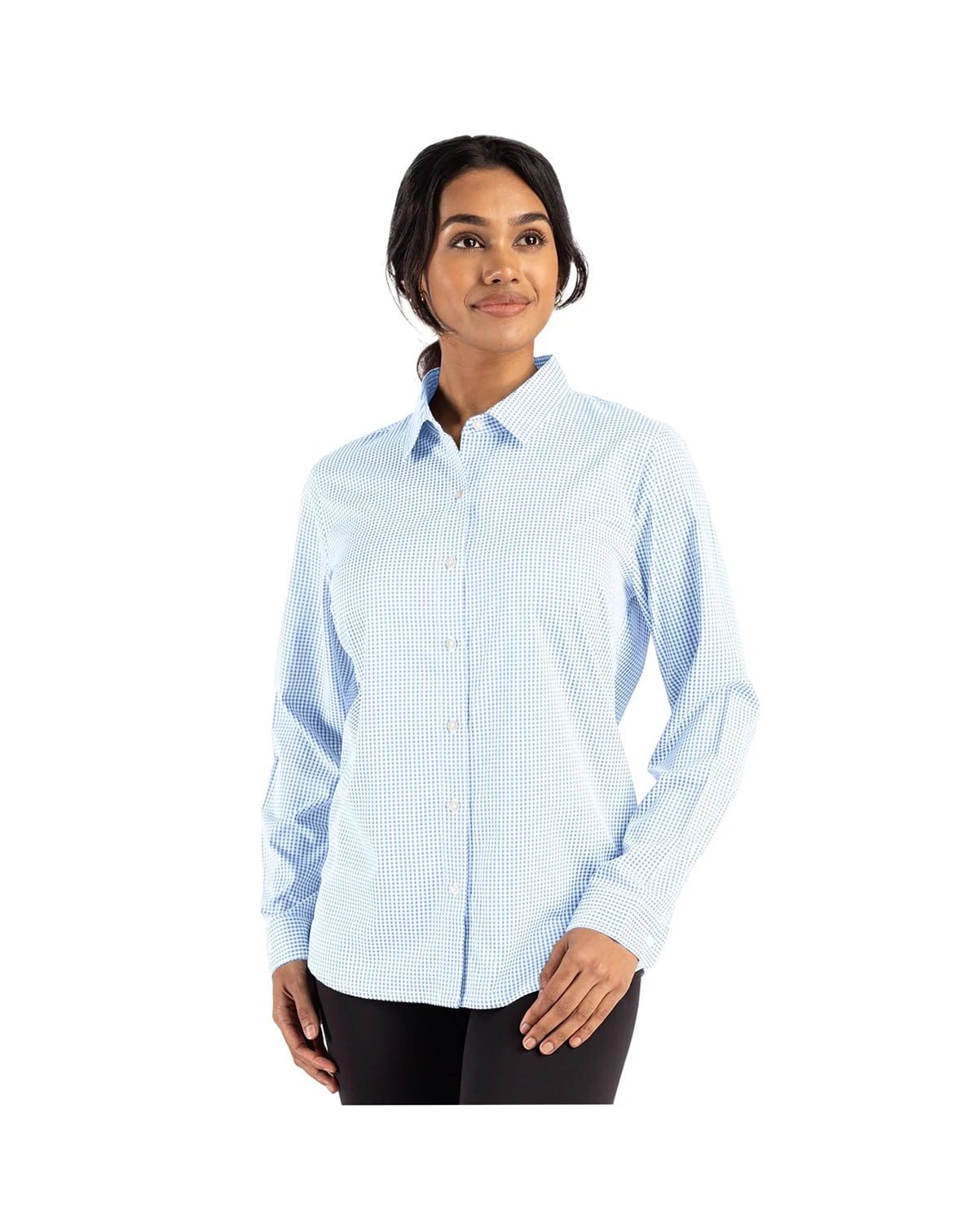 Skyline Epic Confidence Recycled Gingham Womens Long Sleeve Dress Shirt