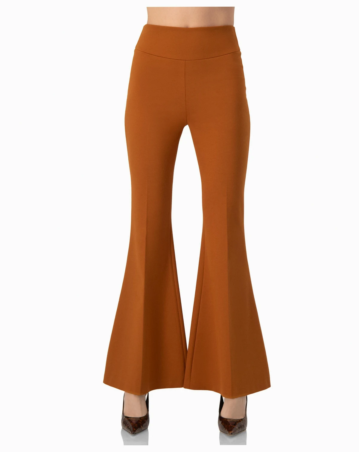 Women's Flared Trousers with Wide Waistband