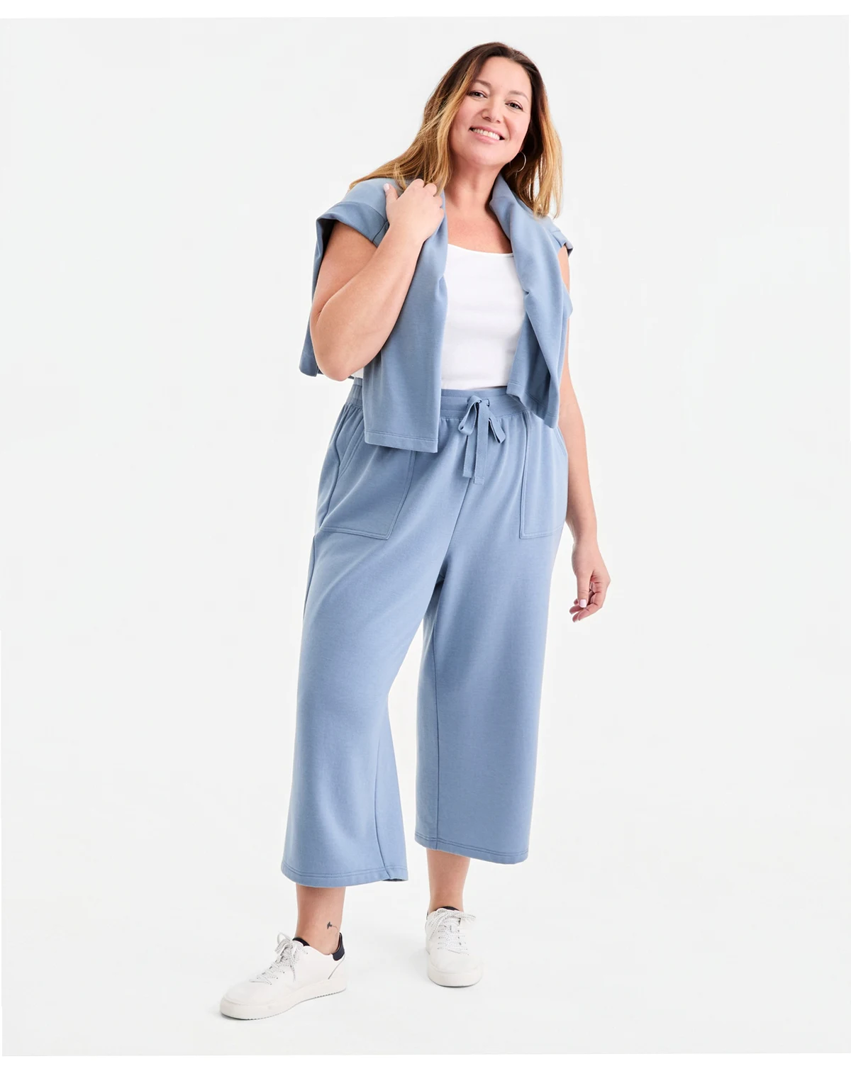 Style & Co Plus Size Lux Soft Cropped Wide Leg Pants, Exclusive