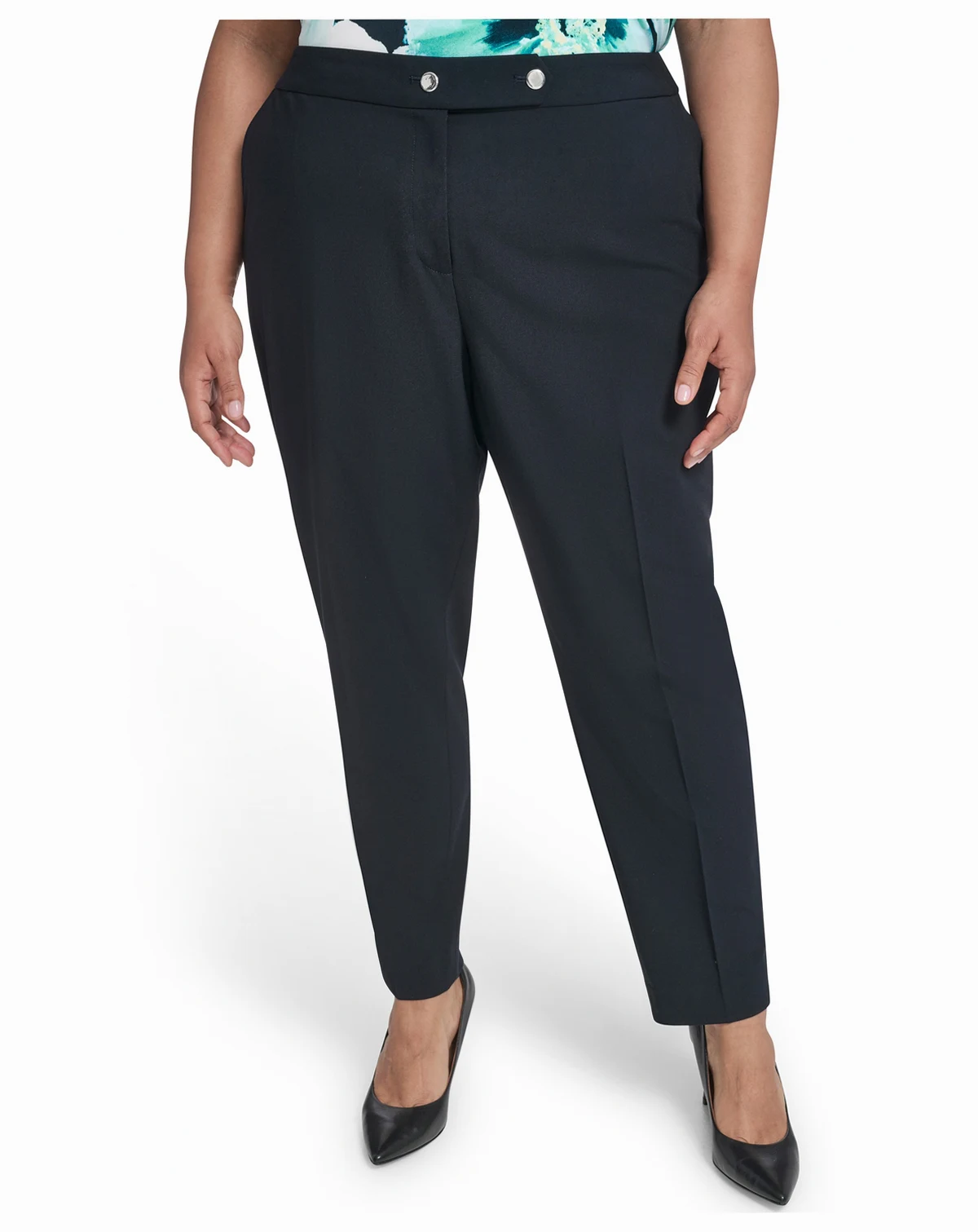 Plus Size Mid-Rise Slim Leg Pant