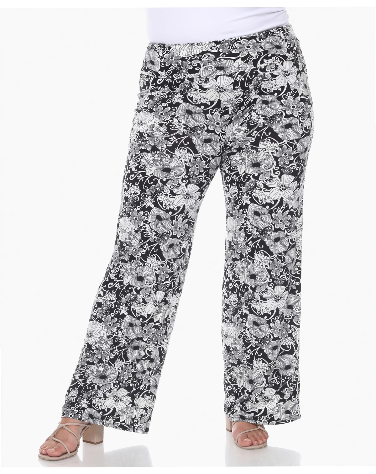 Plus Size Floral Paisley Palazzo Pants