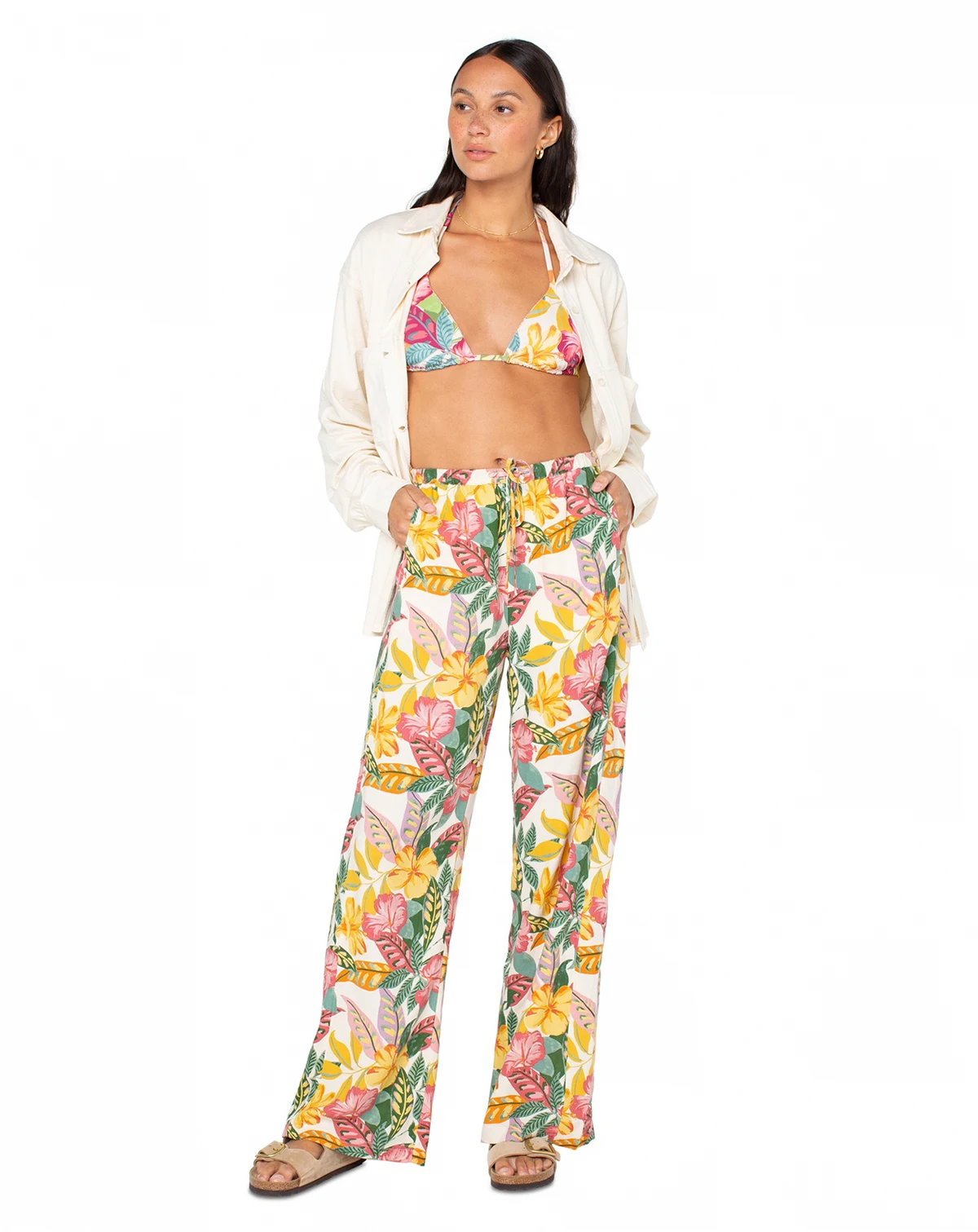 Juniors' So Precious Floral Drawstring-Waist Pants