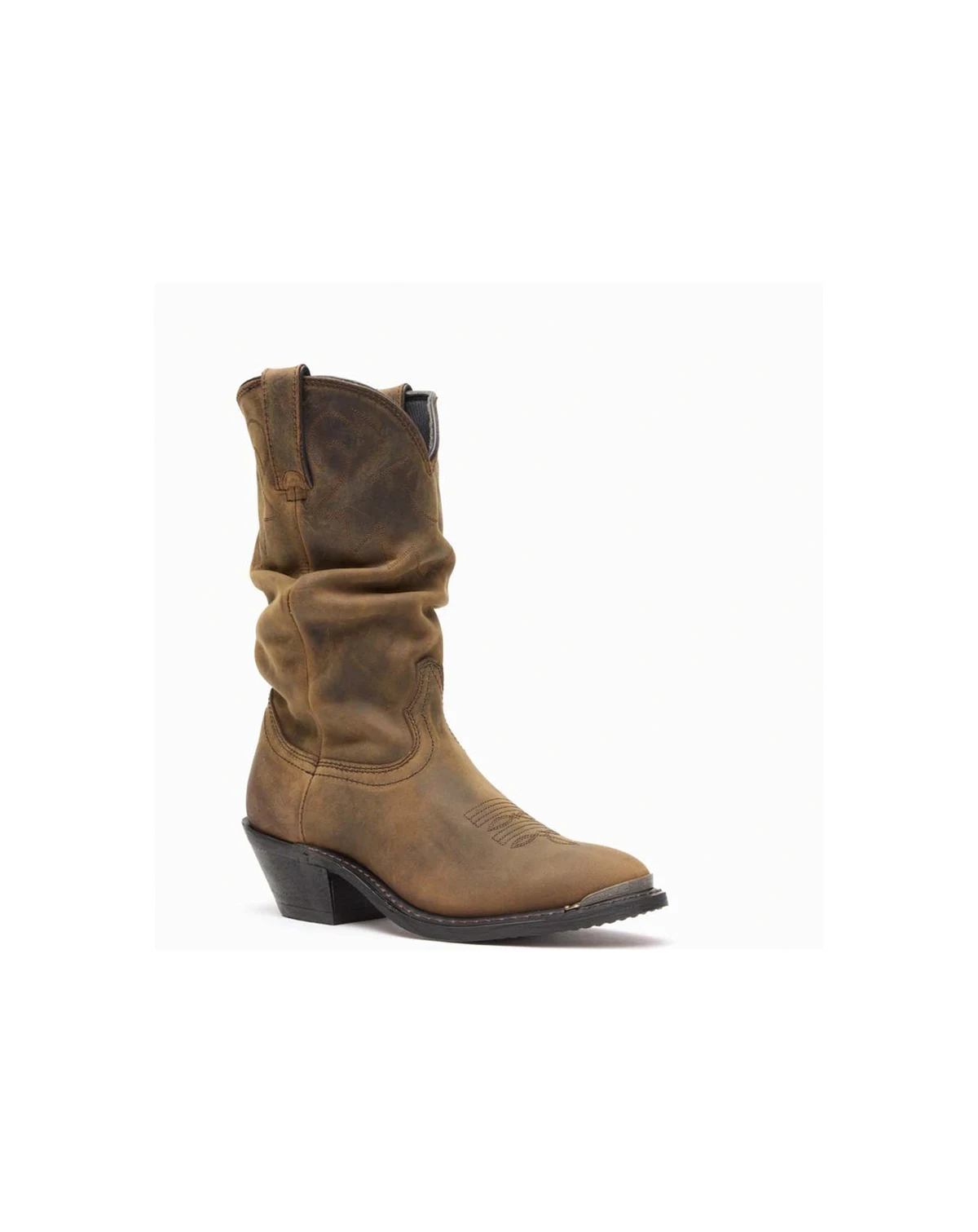 Women's Distressed Tan Slouch Western Boot