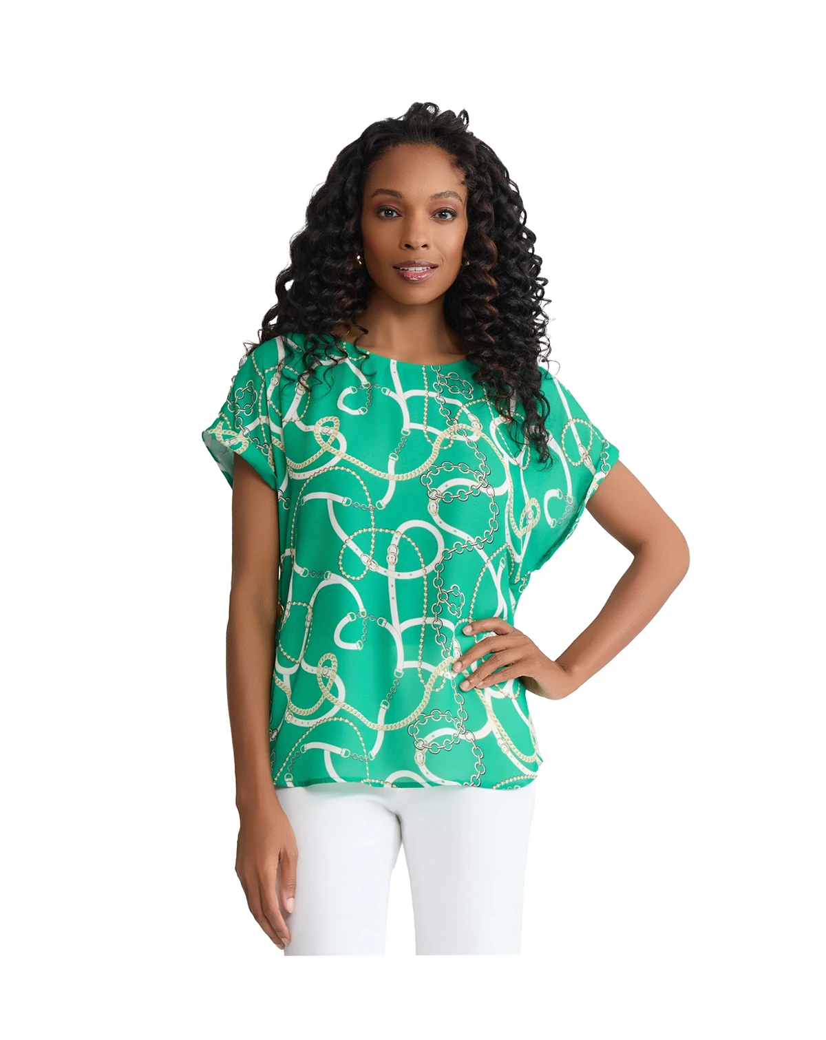 Women's Short-Sleeve Button Top
