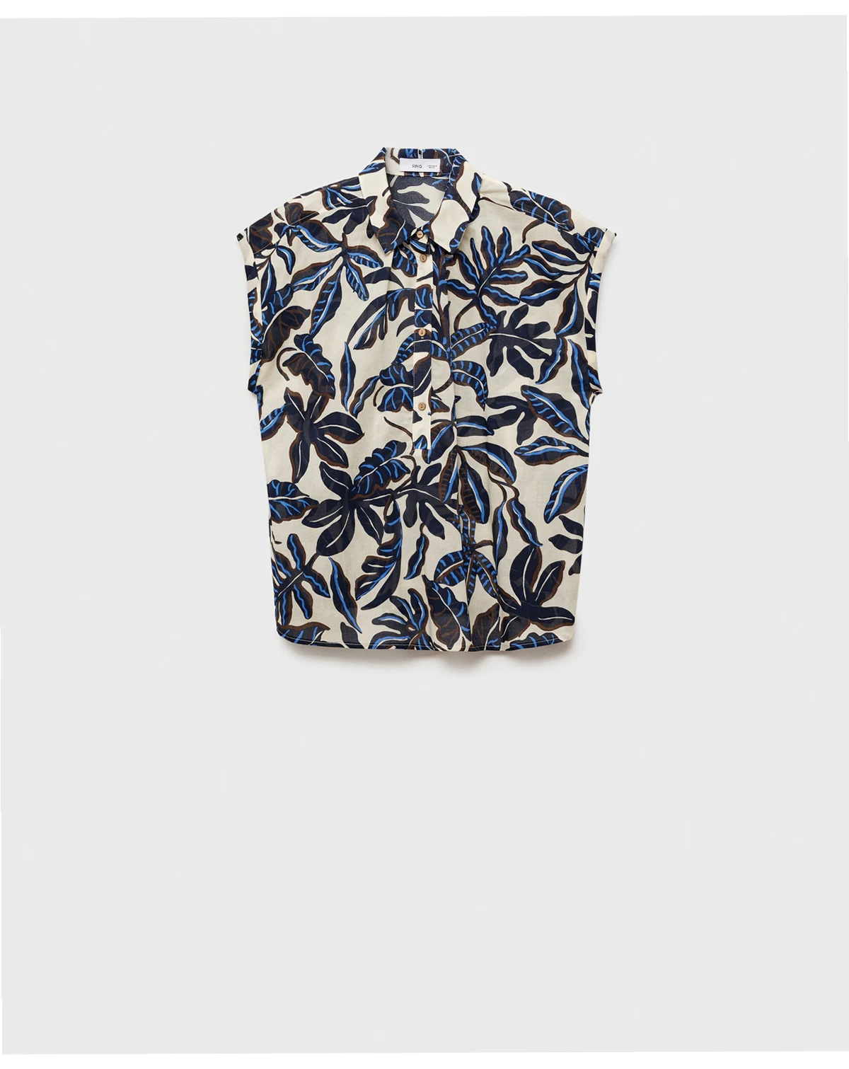 Women's Short Sleeves Printed Cotton Shirt