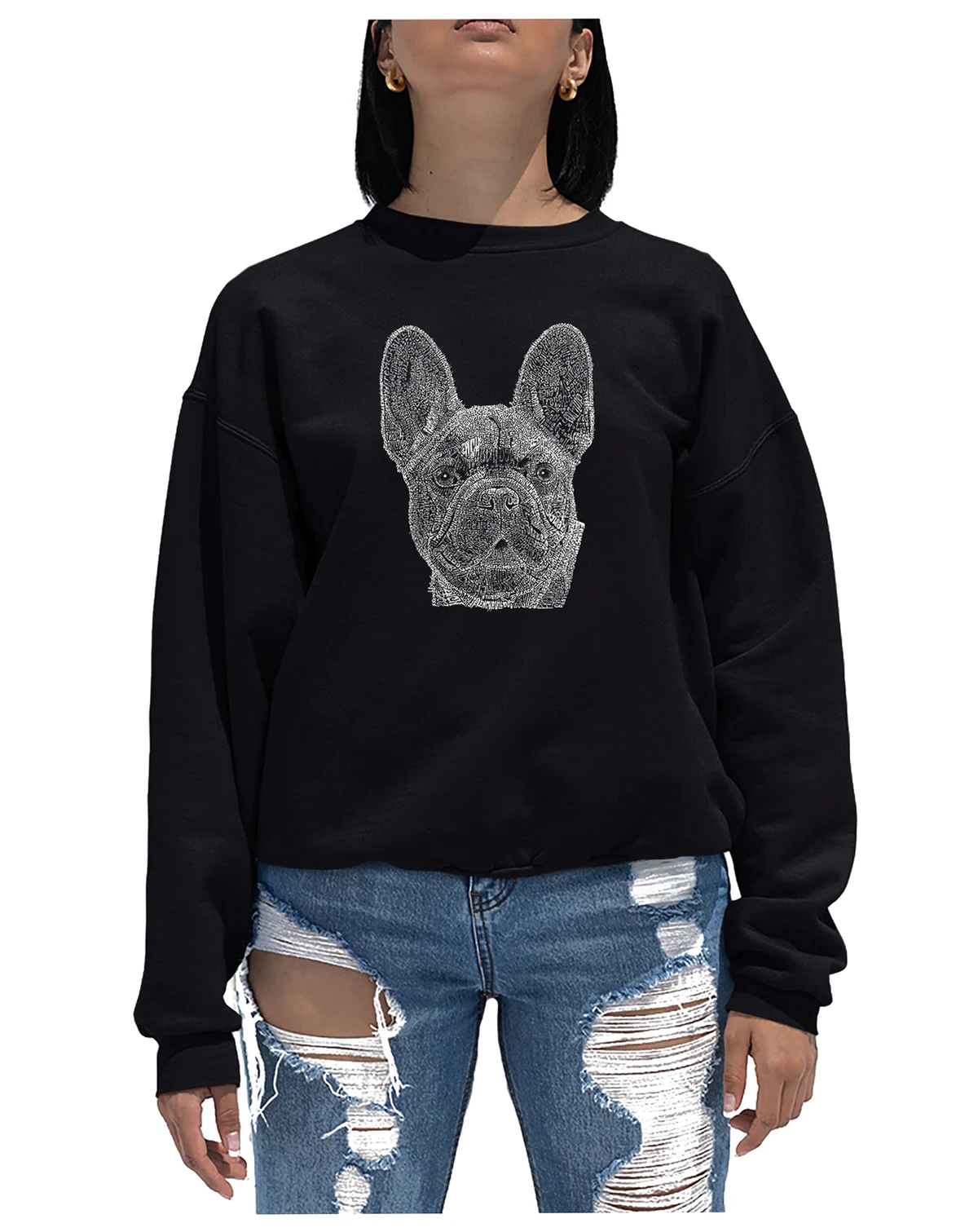 Women's Word Art Crewneck French Bulldog Sweatshirt