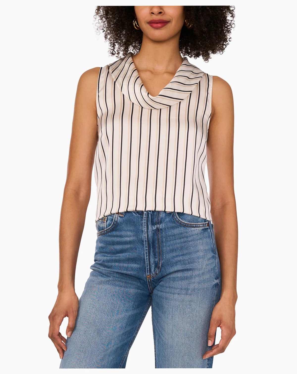 Women's Sleeveless Cowlneck Blouse