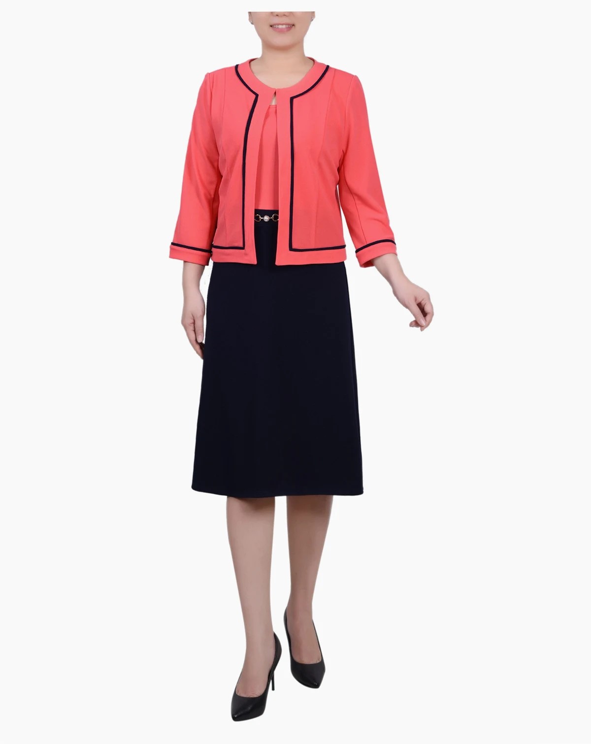 Women's 3/4 Sleeve Dress, 2 Piece Set