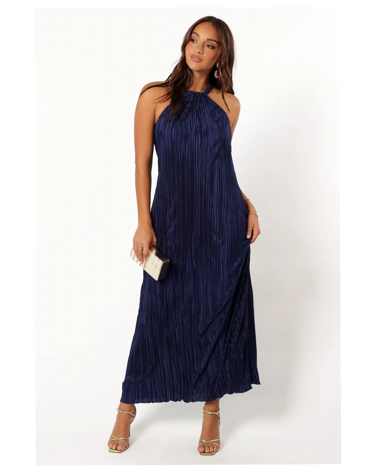 Women's Melody Plisse Halter Maxi Dress