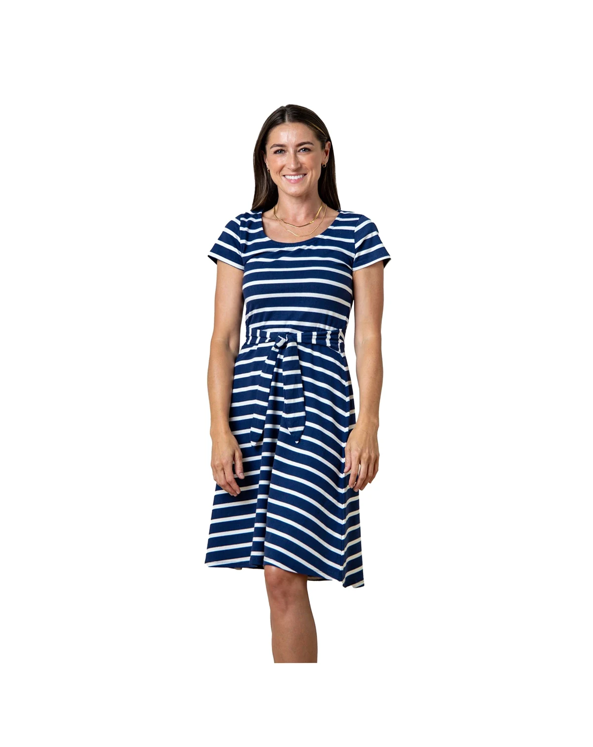 Women's Organic Cotton Tie-Waist Knit Dress
