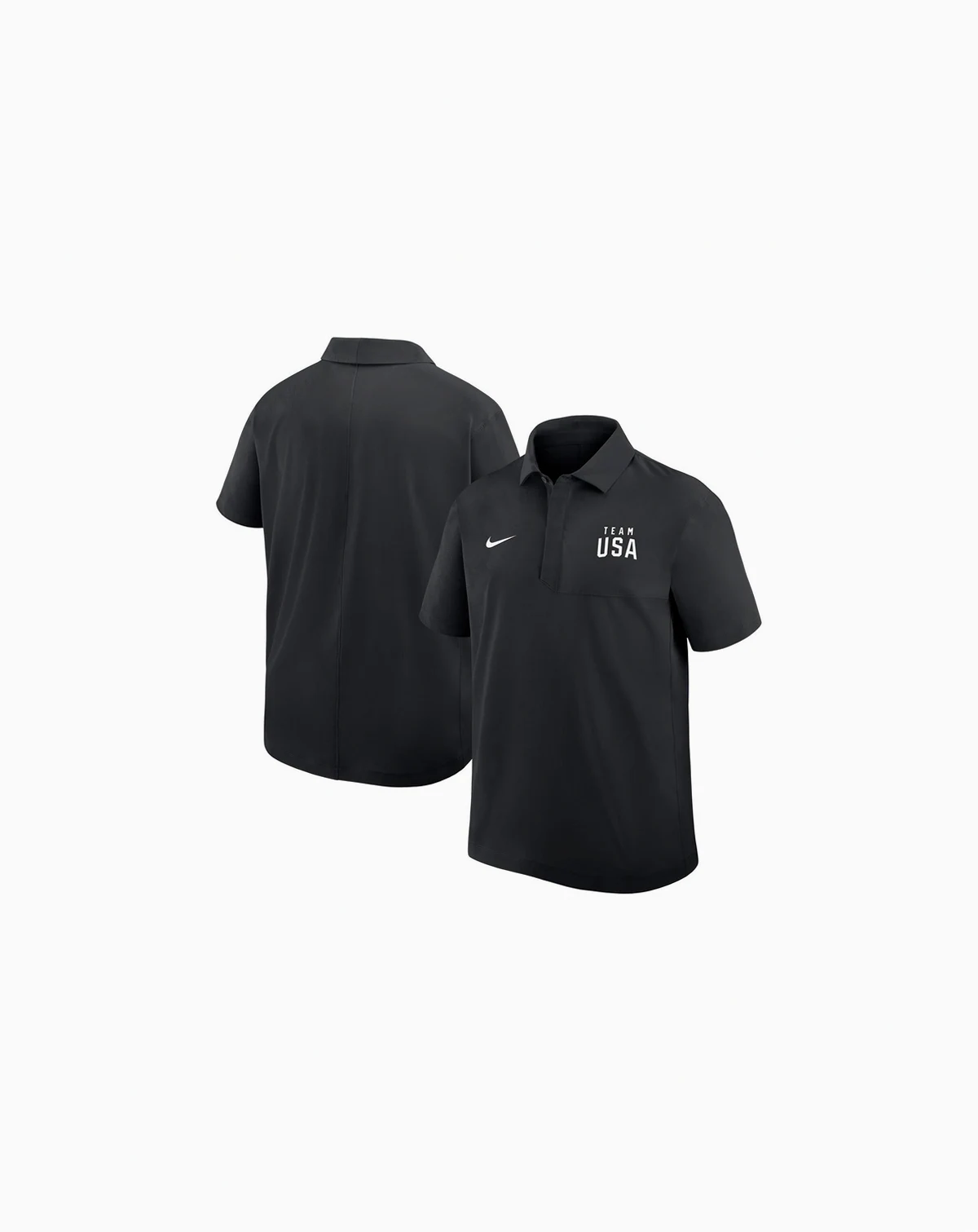 Men's Black Team USA Woven Polo Shirt
