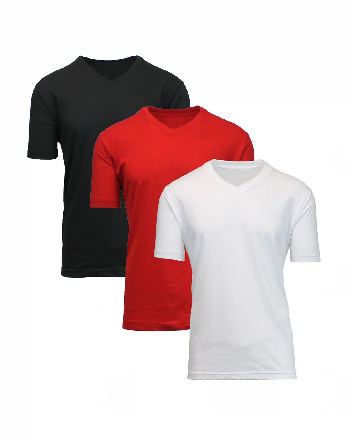 Men's Short Sleeve V-Neck T-shirt, Pack of 3