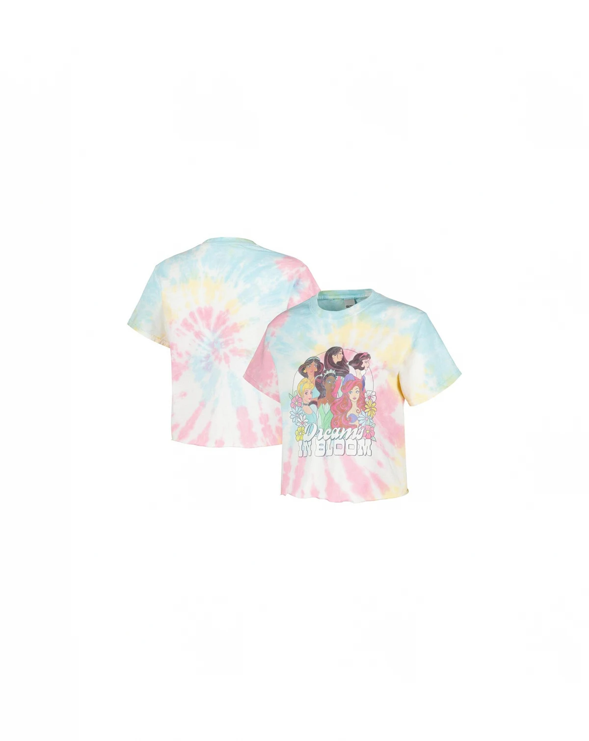 Men's and Women's Blue Disney Princess Dreams in Bloom Tie-Dye T-Shirt