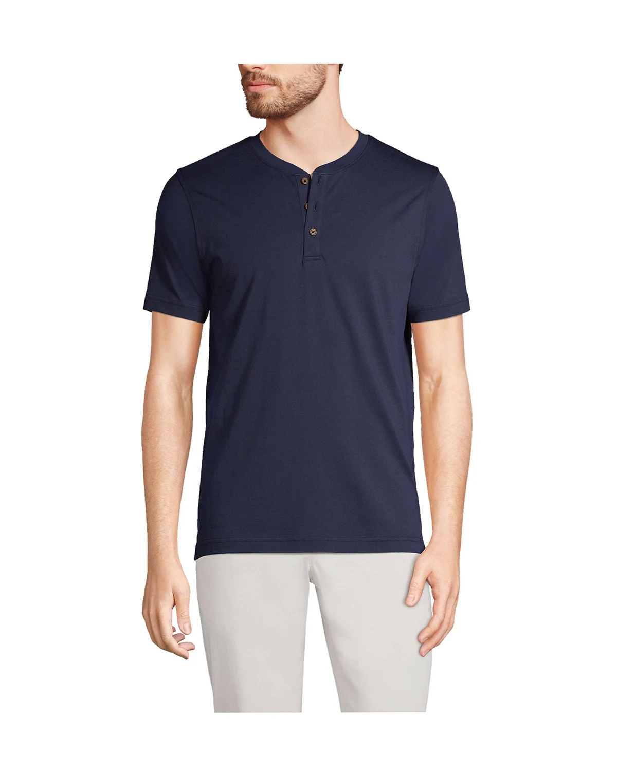 Men's Short Sleeve Cotton Supima Jersey Henley