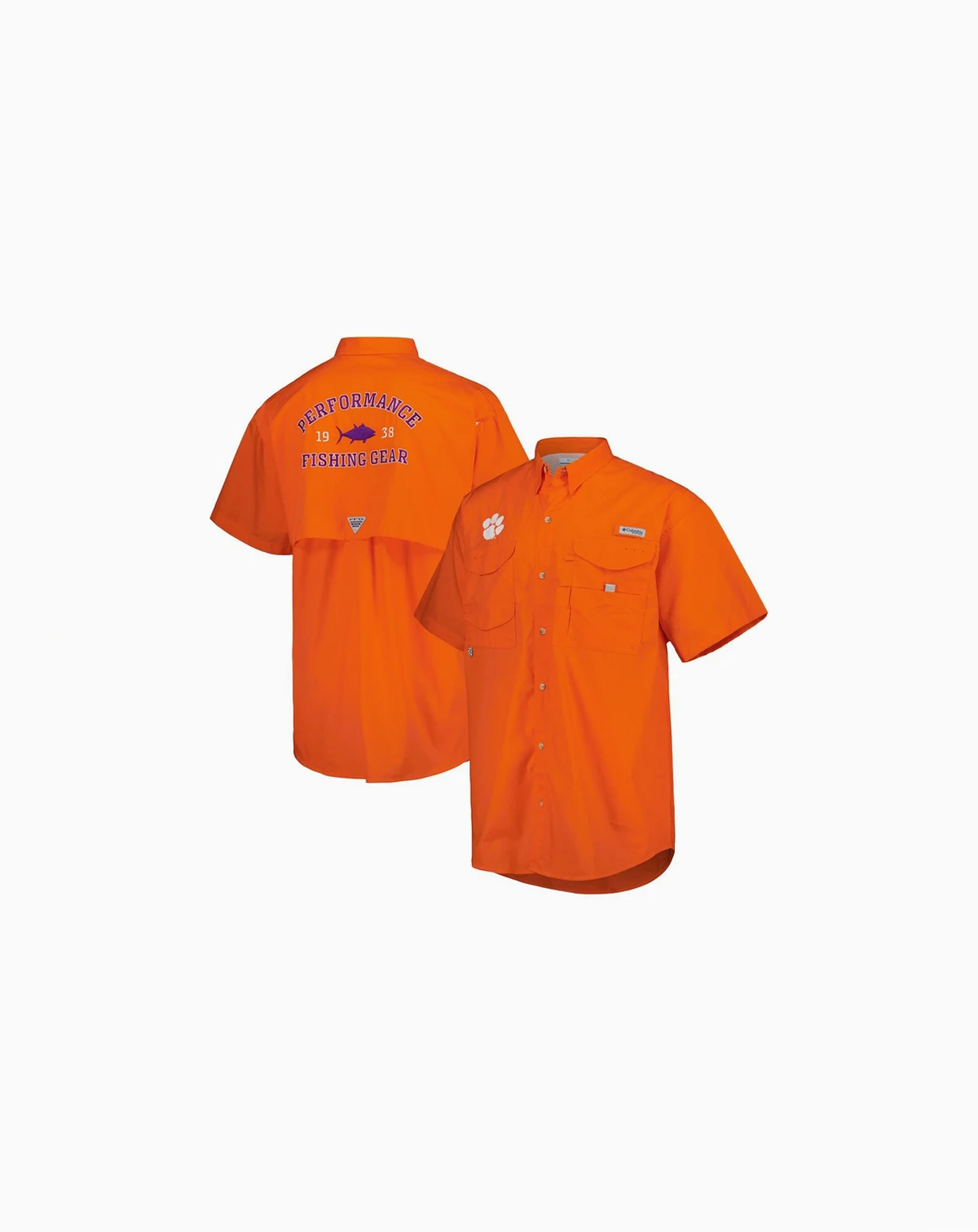 Men's Orange Clemson Tigers Bonehead Button-Up Shirt