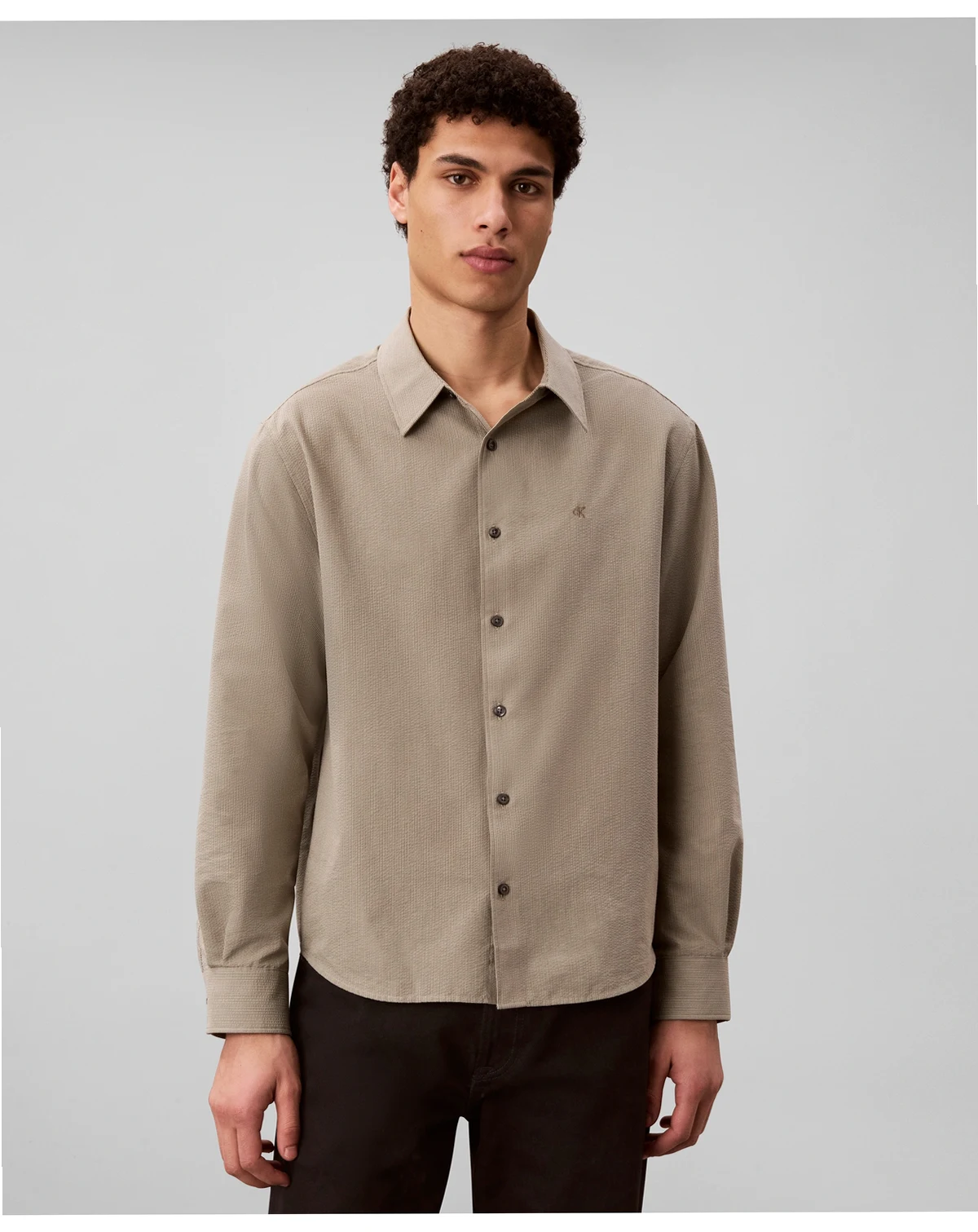 Men's Yarn-Dyed Stripe Seersucker Classic Button-Down Shirt