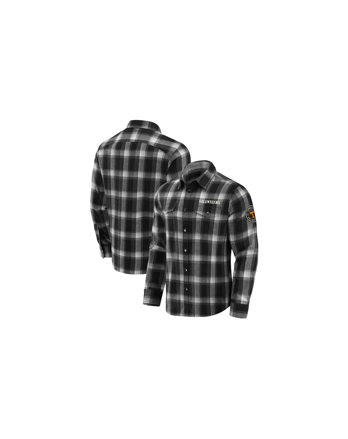 Darius Rucker Collection by Men's Black Tennessee Volunteers Team Flannel Plaid Full-Snap Shirt