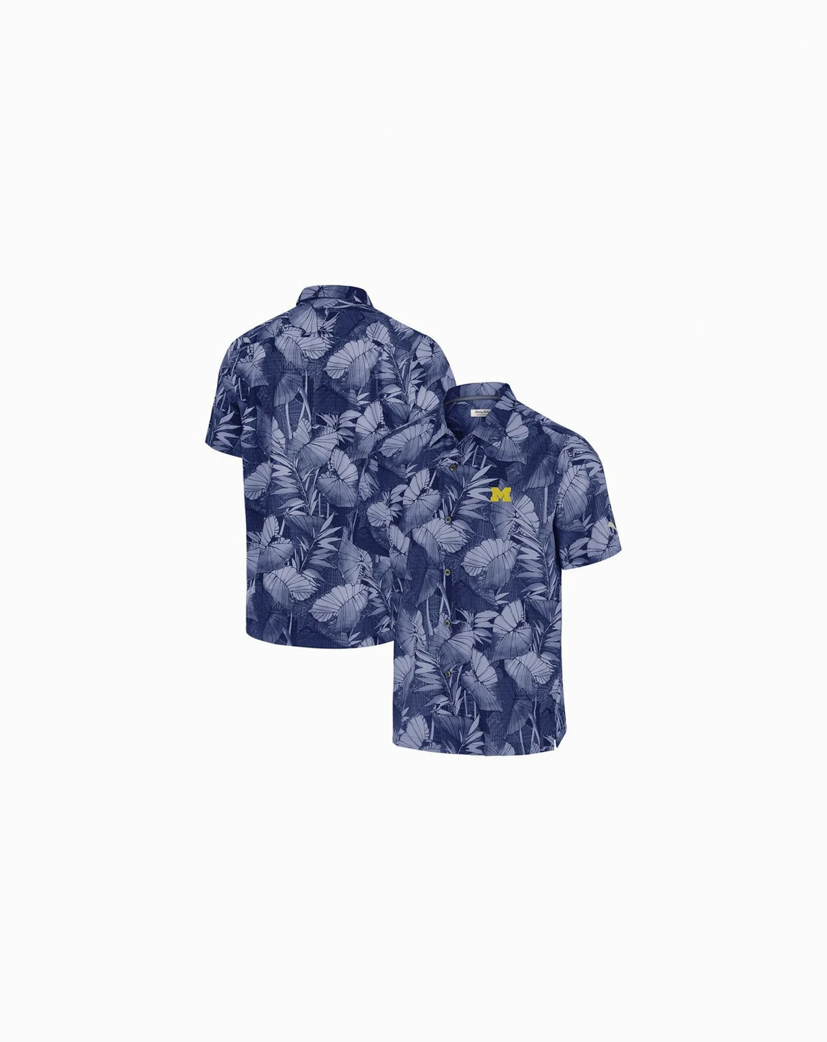 Men's Blue Michigan Wolverines Coast Nuevo Fronds Button-Up Shirt