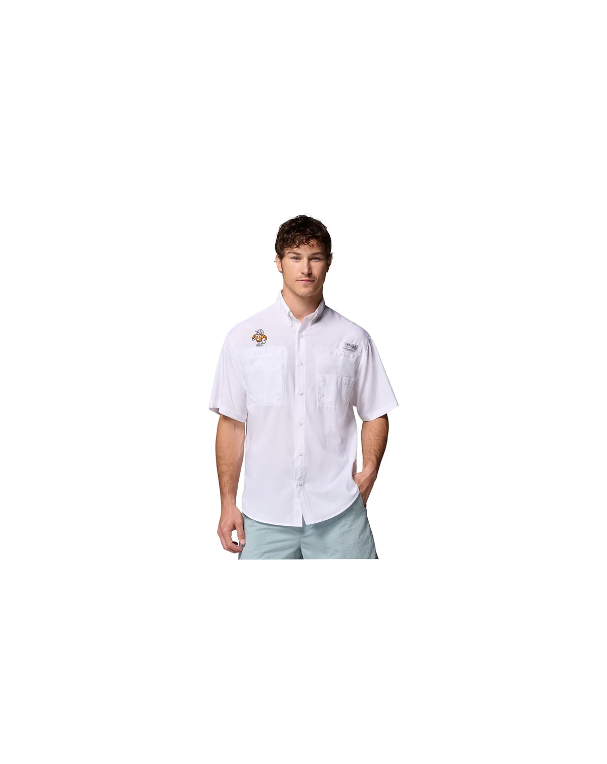 Men's White Tennessee Volunteers Tamiami Omni-Shade Button-Down Shirt