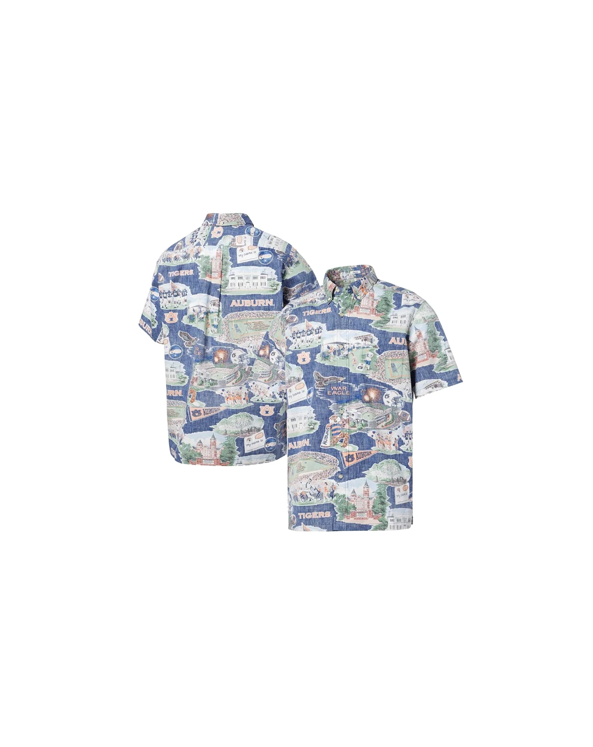 Men's Navy Auburn Tigers Scenic Button-Down Shirt