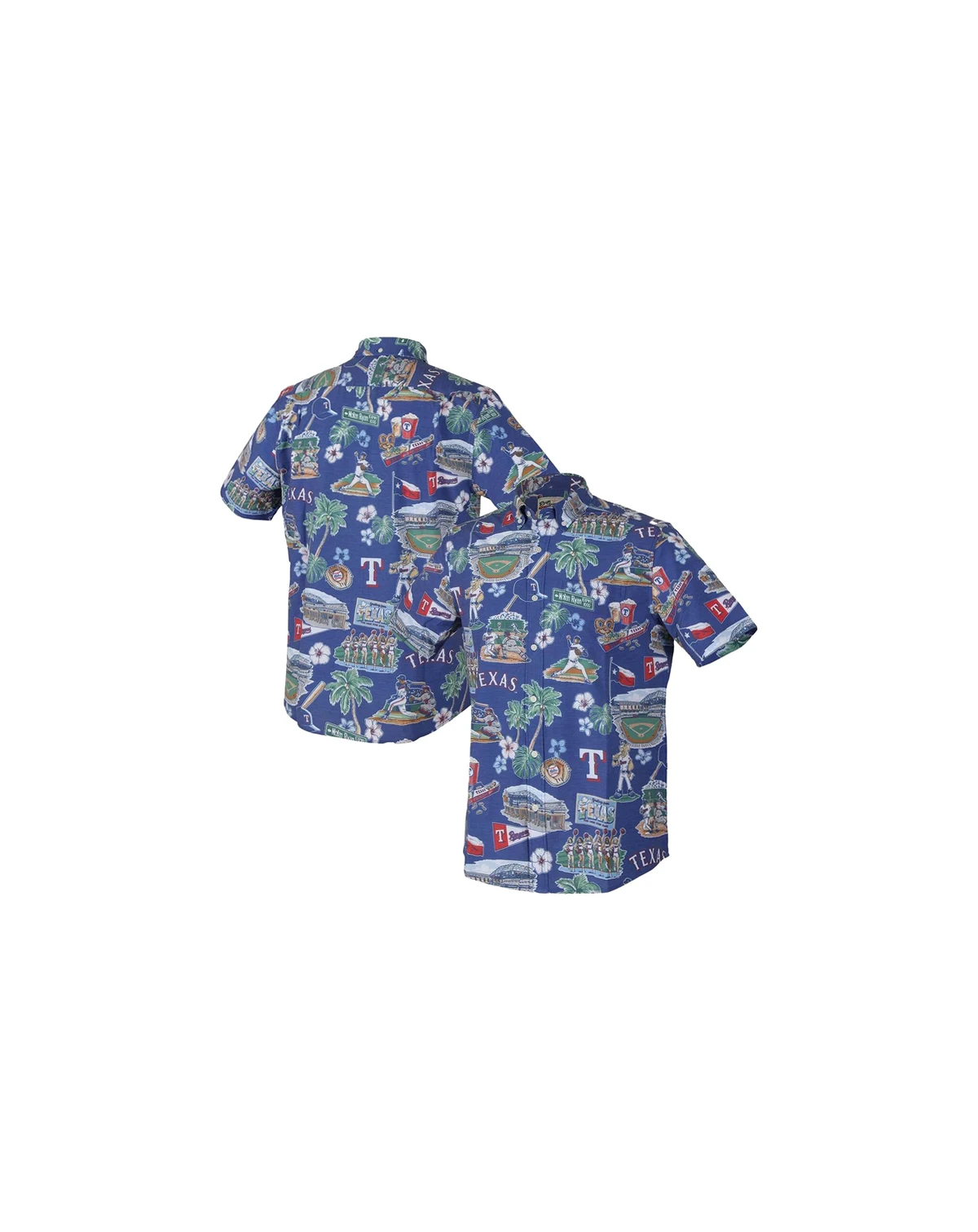 Men's Royal Texas Rangers Scenic Tri-Blend Performance Button-Up Shirt