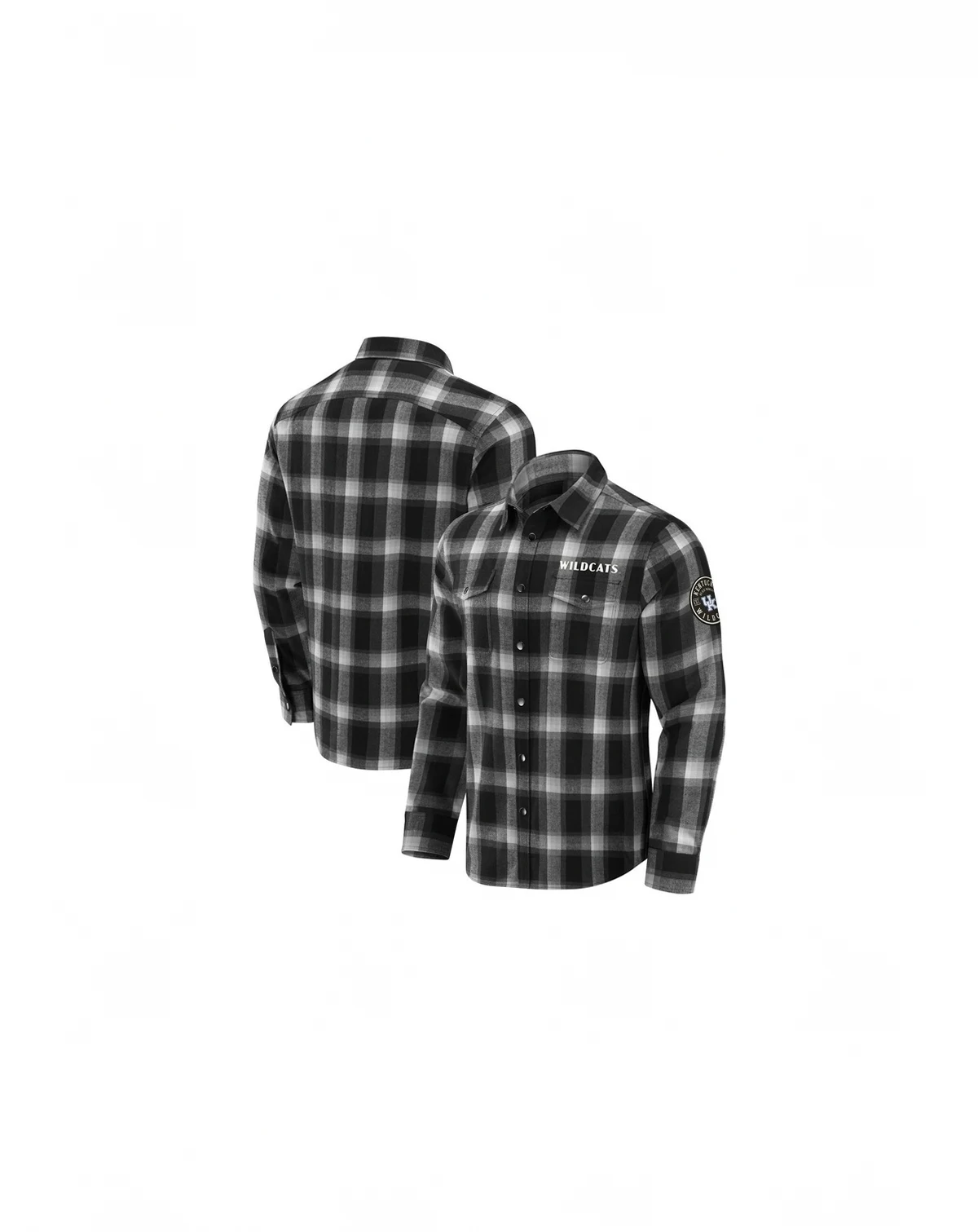Darius Rucker Collection by Men's Black Kentucky Wildcats Team Flannel Plaid Full-Snap Shirt
