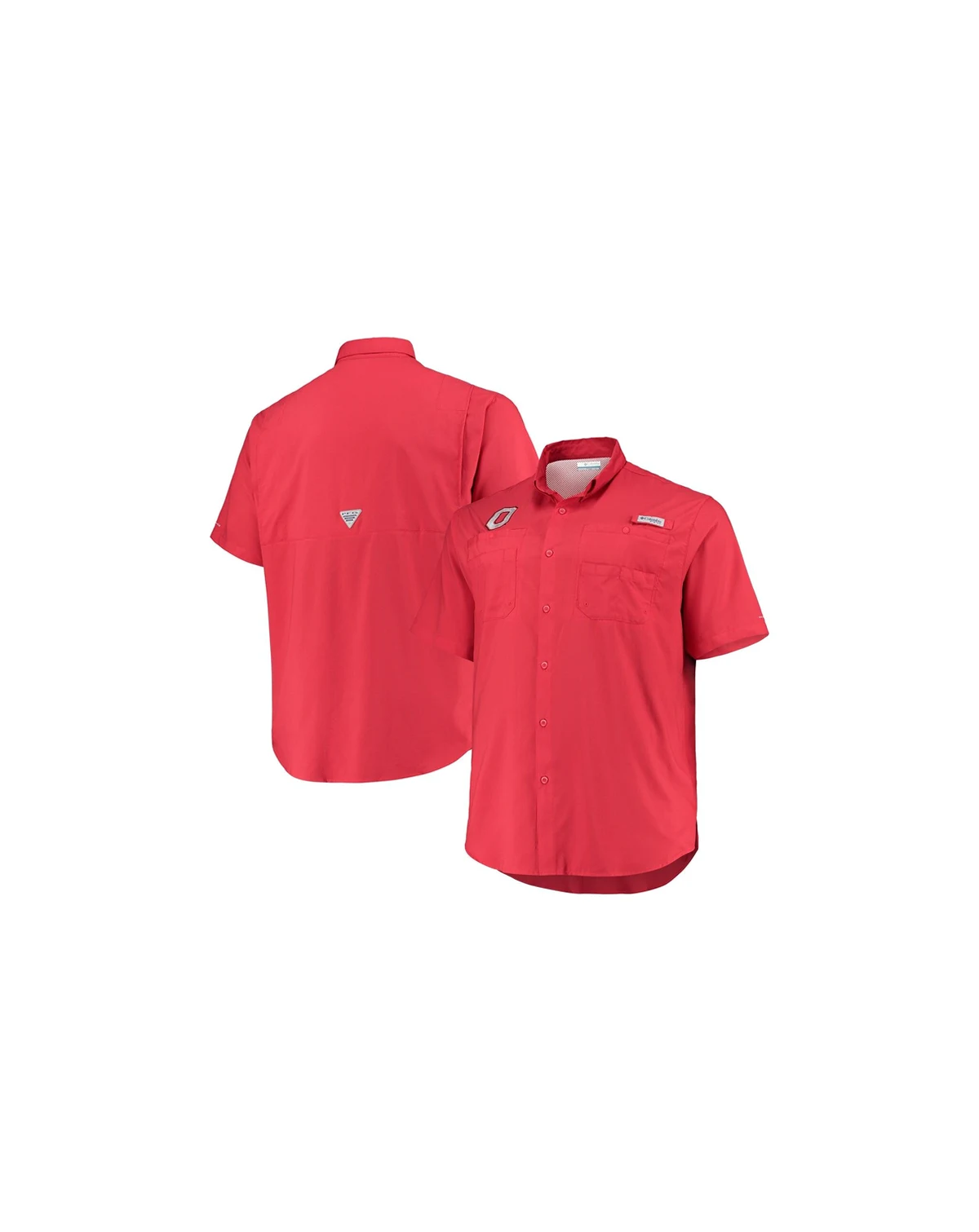 Men's Scarlet Ohio State Buckeyes Big and Tall Tamiami Omni-Shade Button-Down Shirt