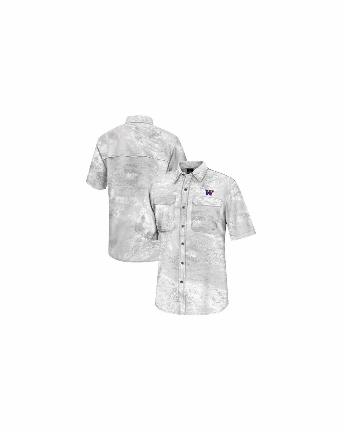 Men's Blue UConn Huskies Real tree Aspect Charter Full-Button Fishing T-Shirt