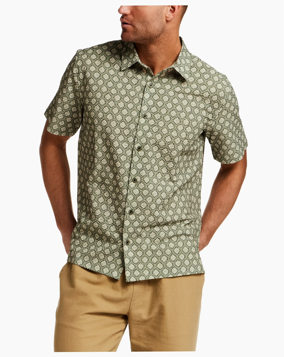 Men's Printed Regular-Fit Collared Shirt