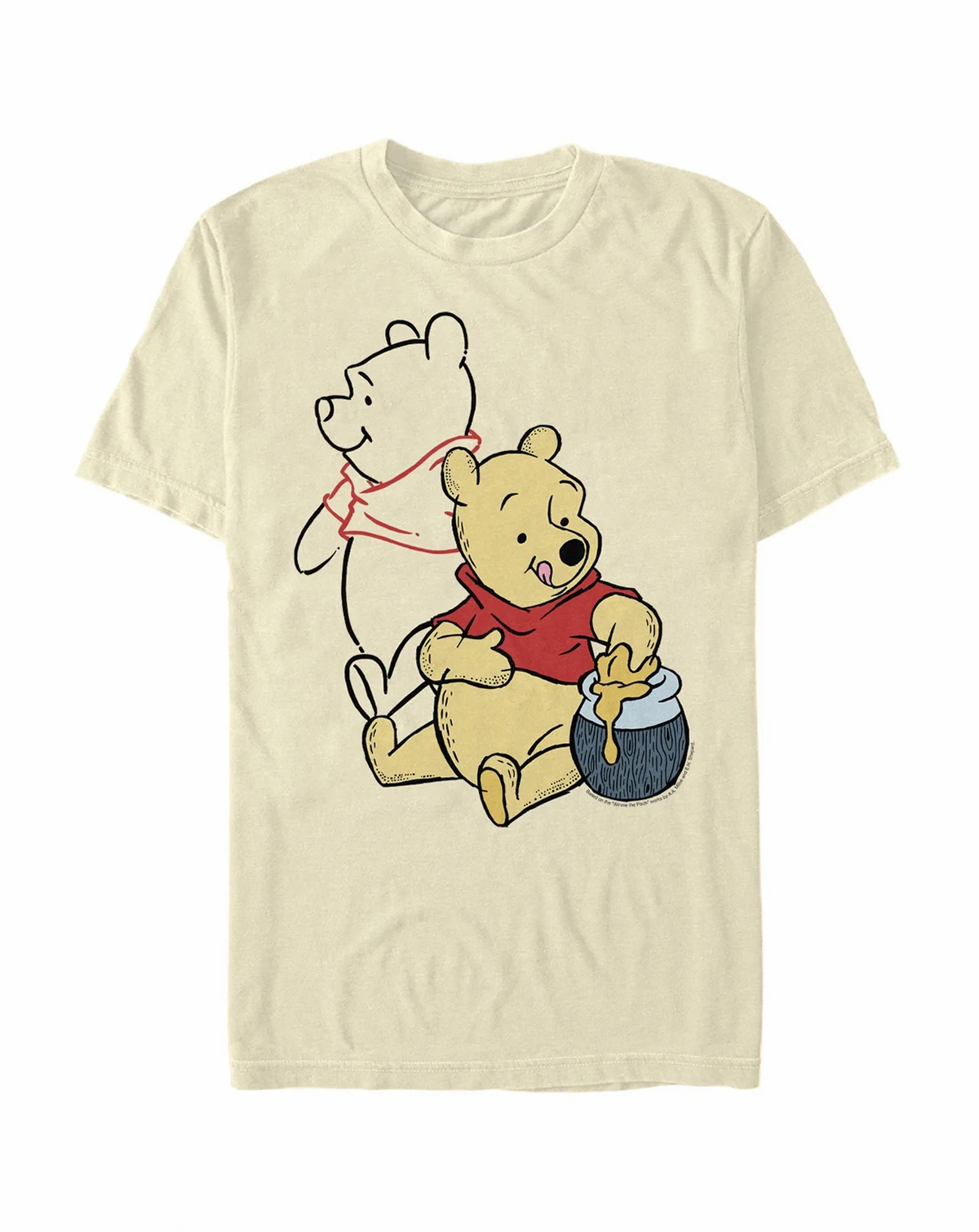 Men's Pooh Line Art Short Sleeve Crew T-shirt
