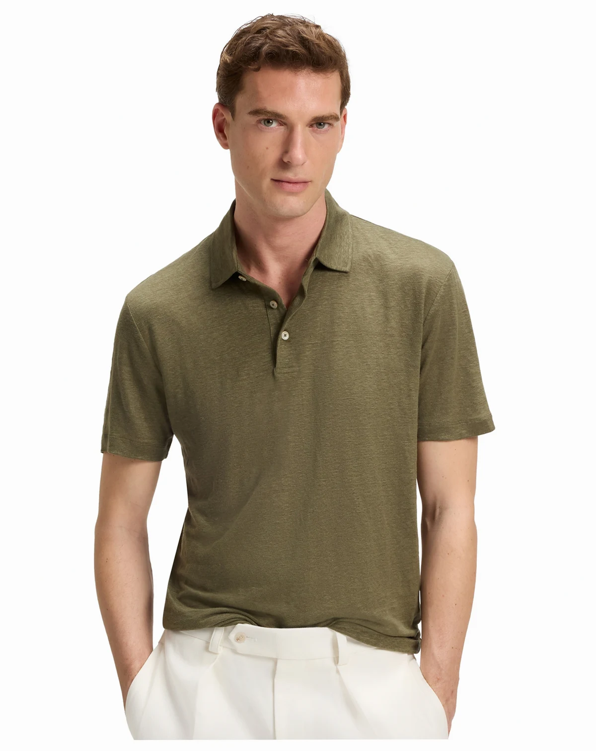 BECKHAM x BOSS Men's Linen Regular-Fit Polo Shirt
