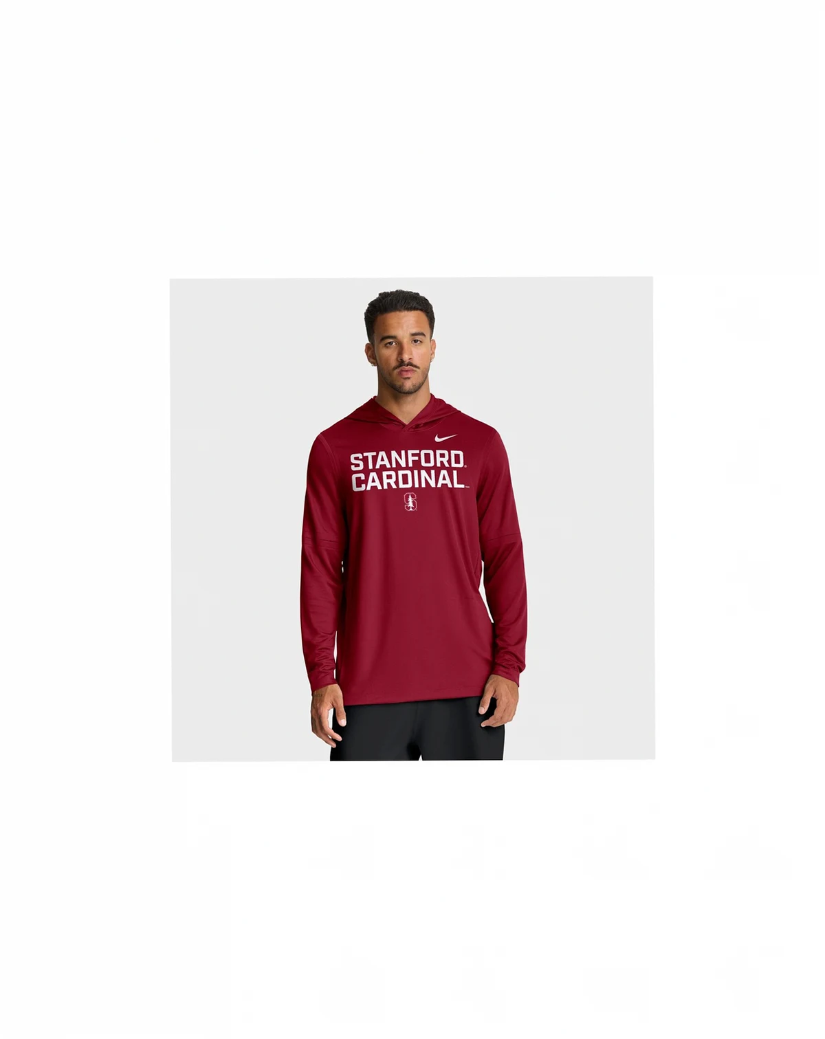 Men's Cardinal Stanford Cardinal 2025 Sideline Dri-FIT Long Sleeve Hoodie T-Shirt