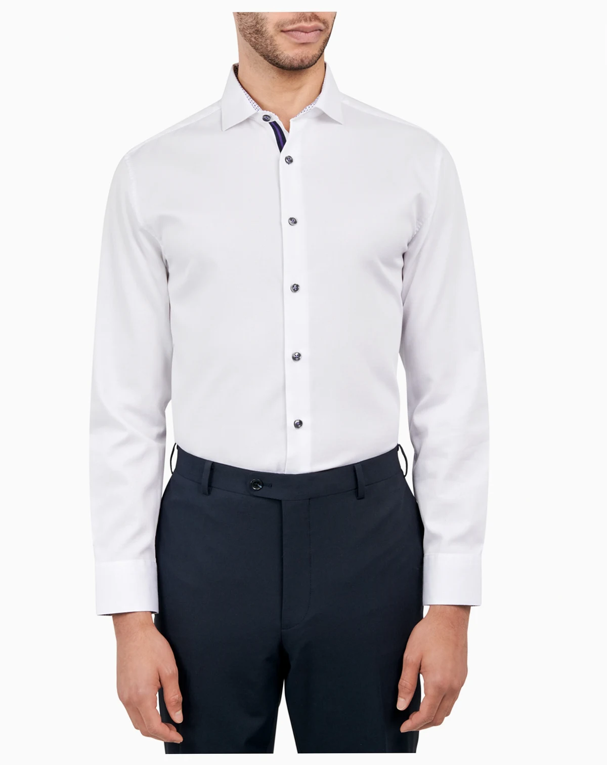 Men's Solid Texture Dress Shirt