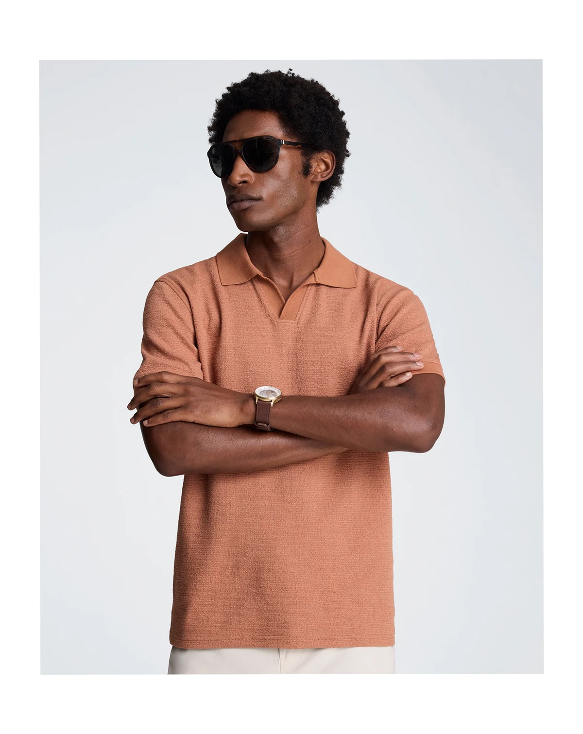 Men's Short-Sleeve Point Collar T-Shirt