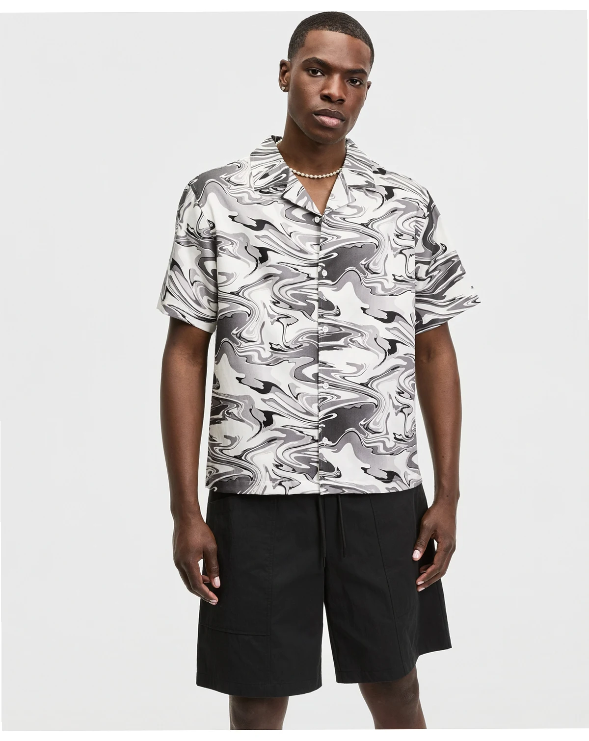 Men's Relaxed-Fit Water Camo Short-Sleeve Shirt, Macy's Exclusive