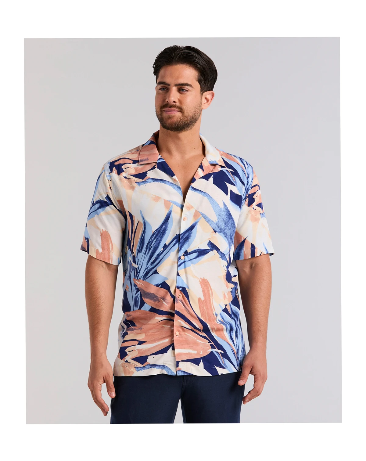 Men's Abstract Print Short-Sleeve Shirt