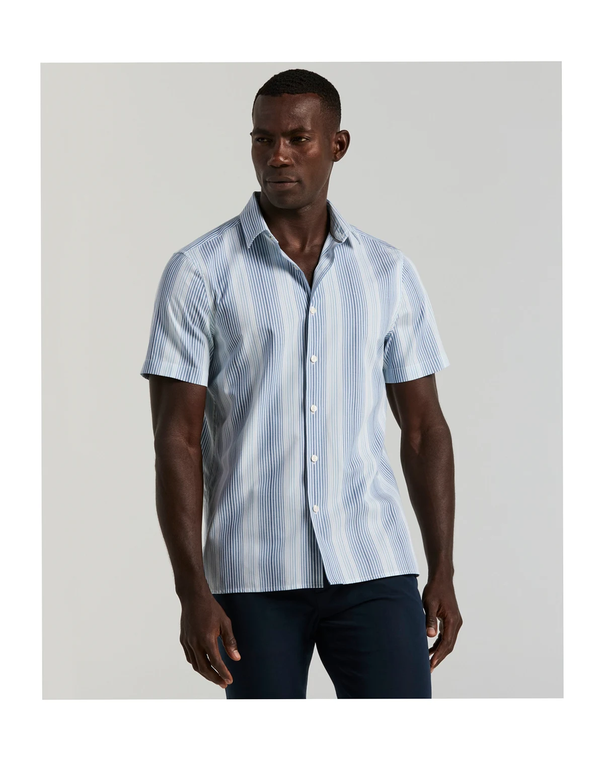 Men's Variegated Stripe Short-Sleeve Shirt