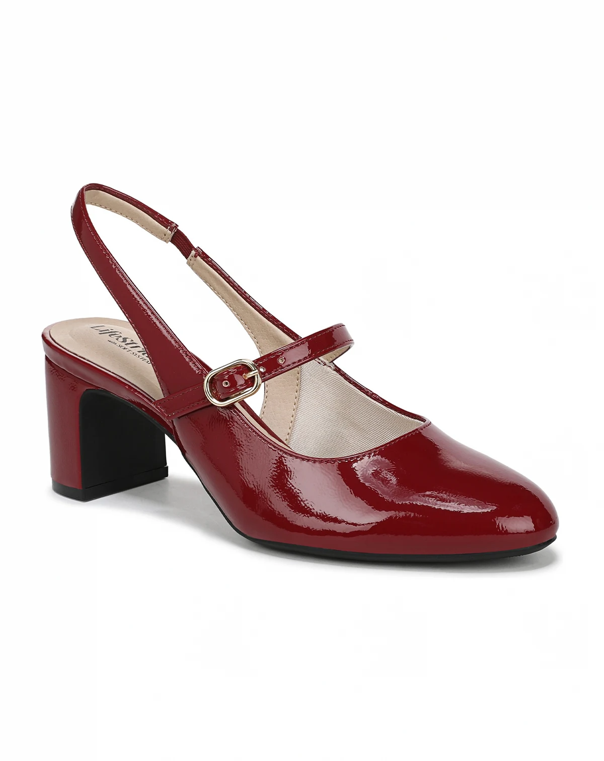 Women's Trust Block Heel Mary Jane Slingback Pumps