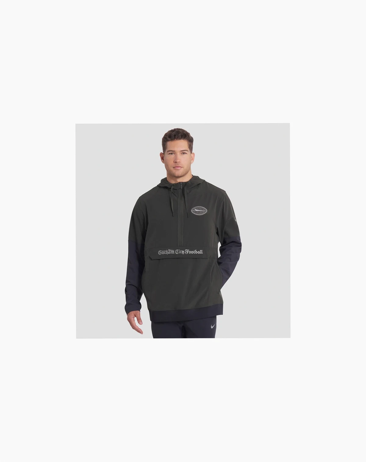 Men's Gotham Green New York Jets 2025 Rivalries Collection Sideline Anorak Half-Zip Hoodie Jacket
