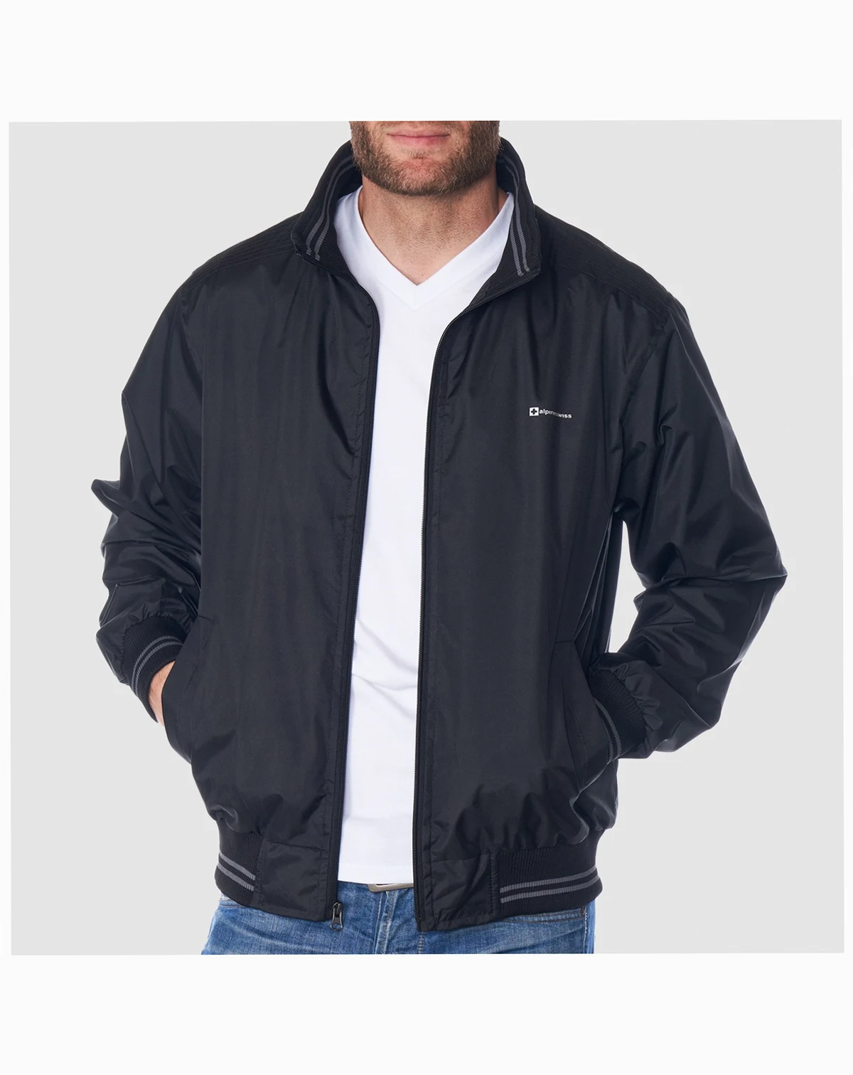 Men's Lightweight Bomber Jacket Casual Windbreaker Varsity Coat