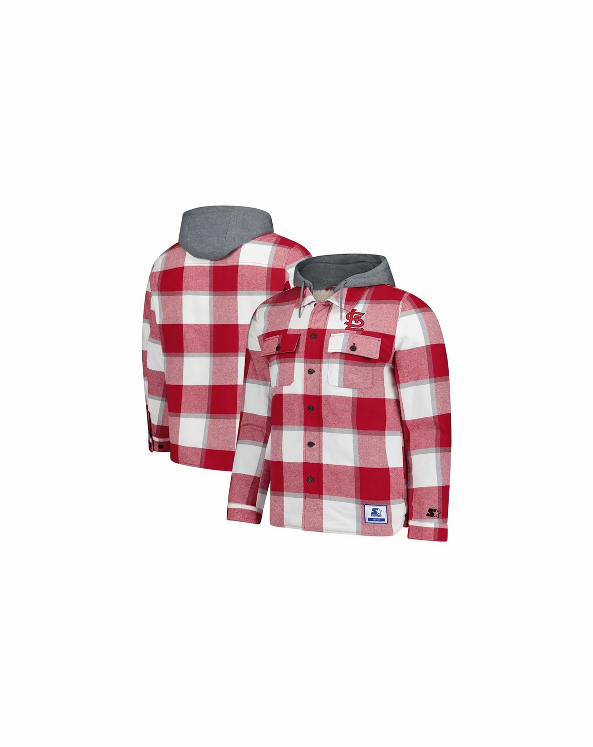 Men's Red/White St. Louis Cardinals Sherpa Full-Zip Hoodie Jacket