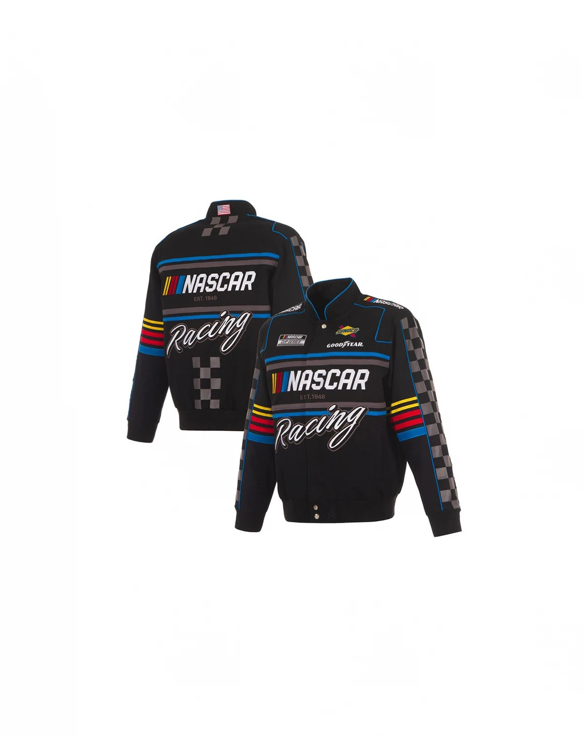 Men's Black NASCAR Full-Snap Twill Uniform Jacket
