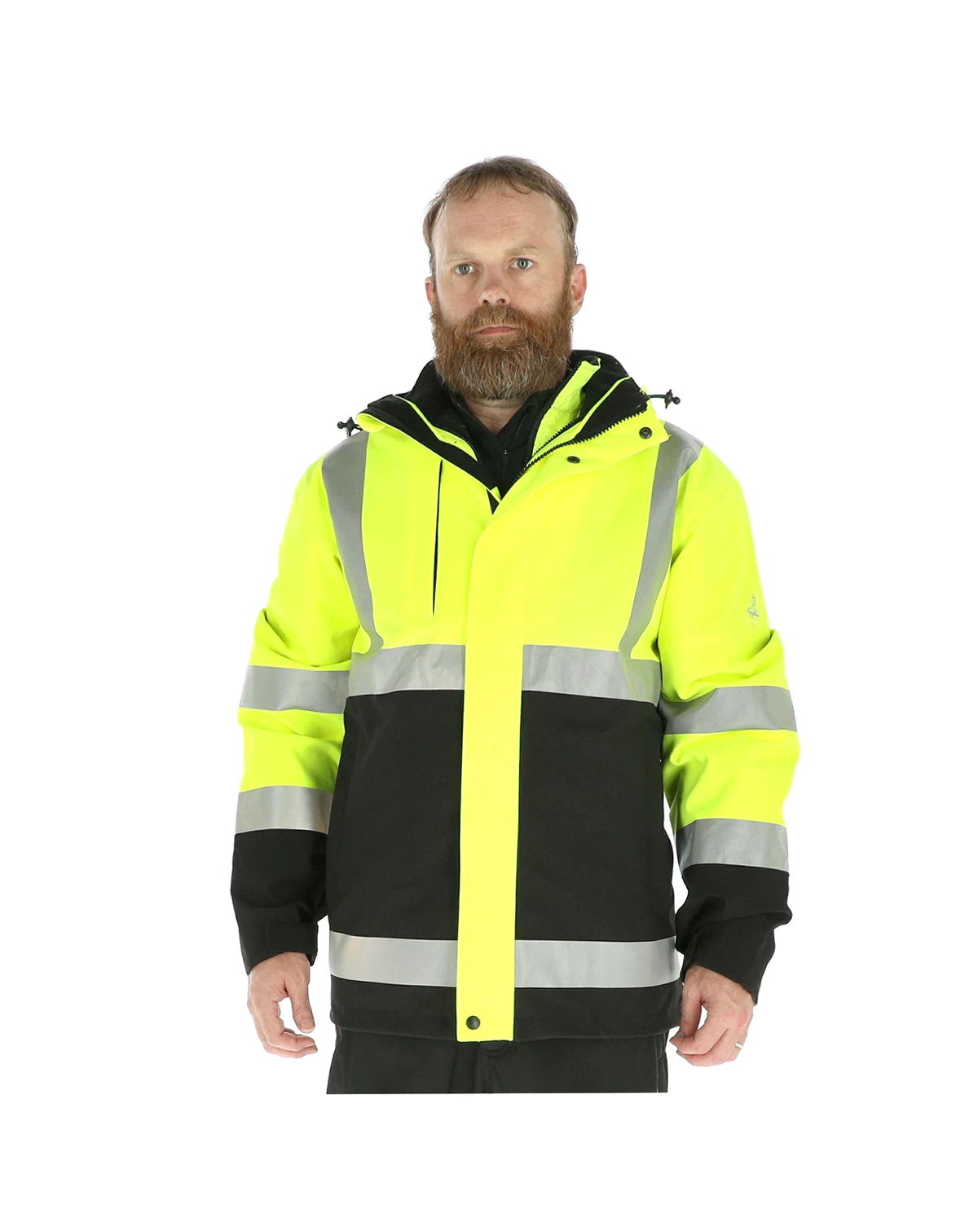 Men's HiVis 3-in-1 Rainwear Jacket - High Visibility, Waterproof, Breathable, Reflective Safety Coat with Removable Liner